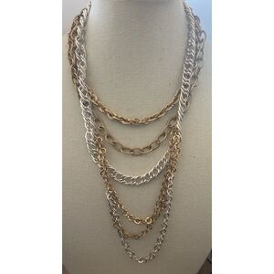 Chico's Gold and Silver Layered Necklace